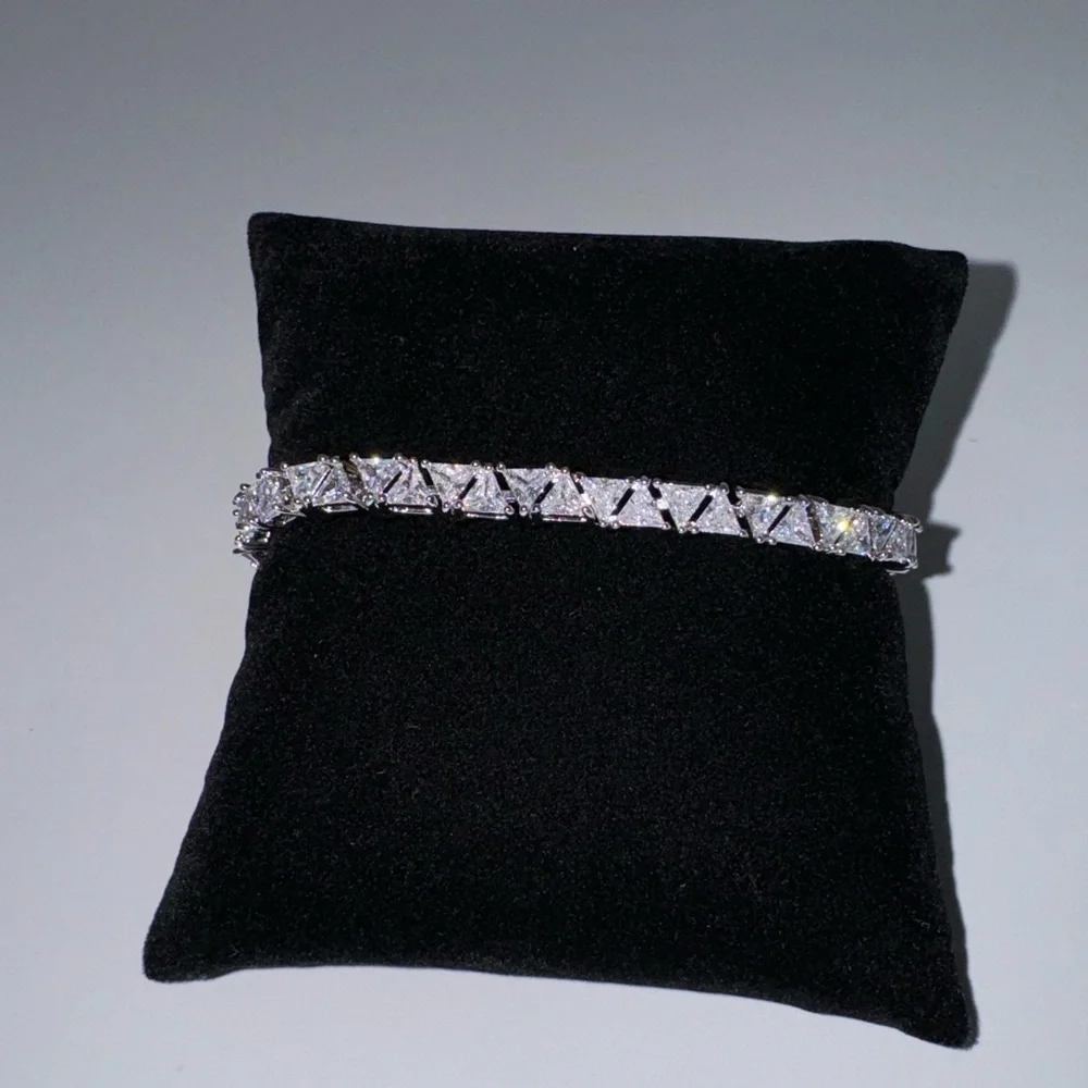18k 13ct Trillion Tennis Bracelet - Picture 10 of 14